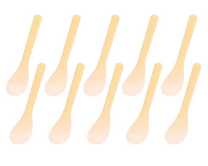 ONLYKXY 30pcs 5in Plastic Beauty Spoon Facial Cream Brush Makeup Scoop Mud Reusable Cosmetic Dig Scoop Spatula Mask Tip for Lotions Moisturizers Home Salon DIY Facemask Mixing Sampling (Light Orange)