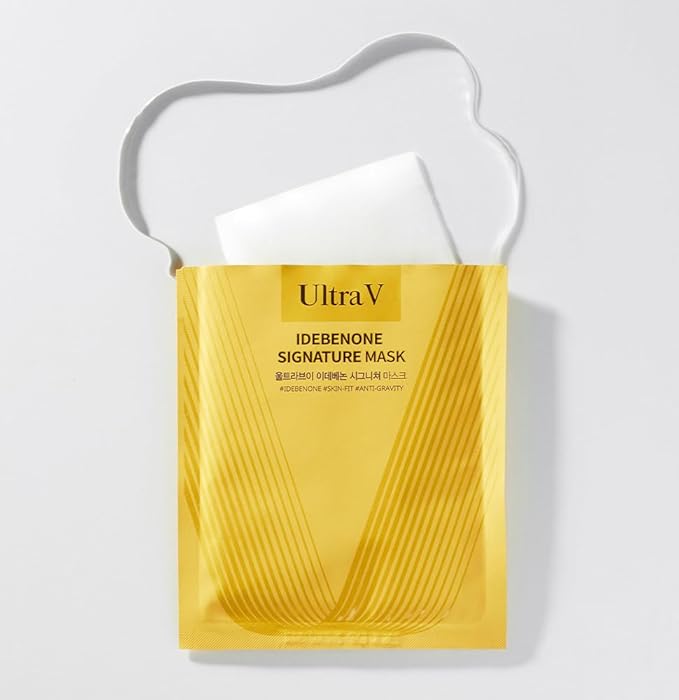 Ultra V Idebenone Signature Mask Sheet, Facial Mask, Moisturizing, Antioxidant, Anti-aging, 10 Sheets