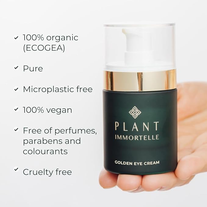 Golden Under Eye Cream - Hydrating Face Cream with Bakuchiol, Helichrysum Intensive Under Eye Renewal, Moisturizer Eye Cream Anti Aging Effect