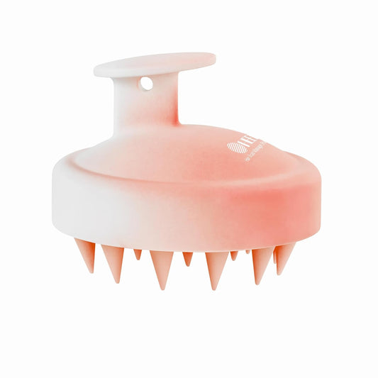 HEETA Scalp Massager Hair Growth, Soft Silicone Scalp Scrubber Shampoo Brush for Exfoliation, Dandruff Removal Head Massage Stress Relax, Wet & Dry Use for Thick Thin Curly Hair Care, Gradient Pink
