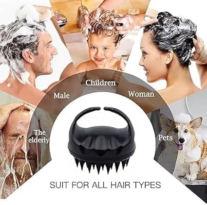 Scalp Massager Shampoo Brush 2 pcs, Soft Silicone Bristles to Remove Dandruff, Waterproof Hair Scrubber for Both Wet Dry Hair, Suitable for Men & Women (Multicolour)