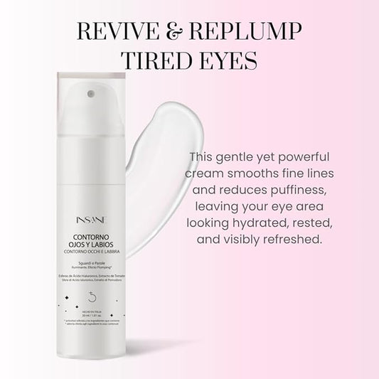 Biotech Eye & Lip Contour Cream — Hyaluronic Acid Spheres + Tamanu Oil — Depuffs, Plumps & Smooths Fine Lines — Ophthalmologically & Dermatologically Tested