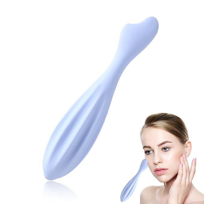 Facial Massage Roller, 6.99x1.1x0.43in Face Roller Skin Care Silicone Face Massage Tool Face Massage Stick Body Relax for Women Face Massager(Blue)