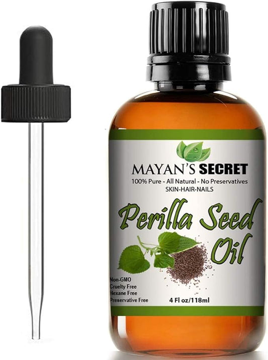 Pure Carrier and Essential Oils for Skin Care, Hair, Body Moisturizer for Face-Anti Aging Skin Care (Perilla Seed Oil, 4 oz)