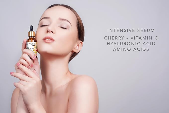 Cherry Facial Serum - Hyaluronic Acid, Vitamins A, B & C with Amino Acids, Deeply Hydrates, Tightening Effect & Youth Preserving - 30 ml