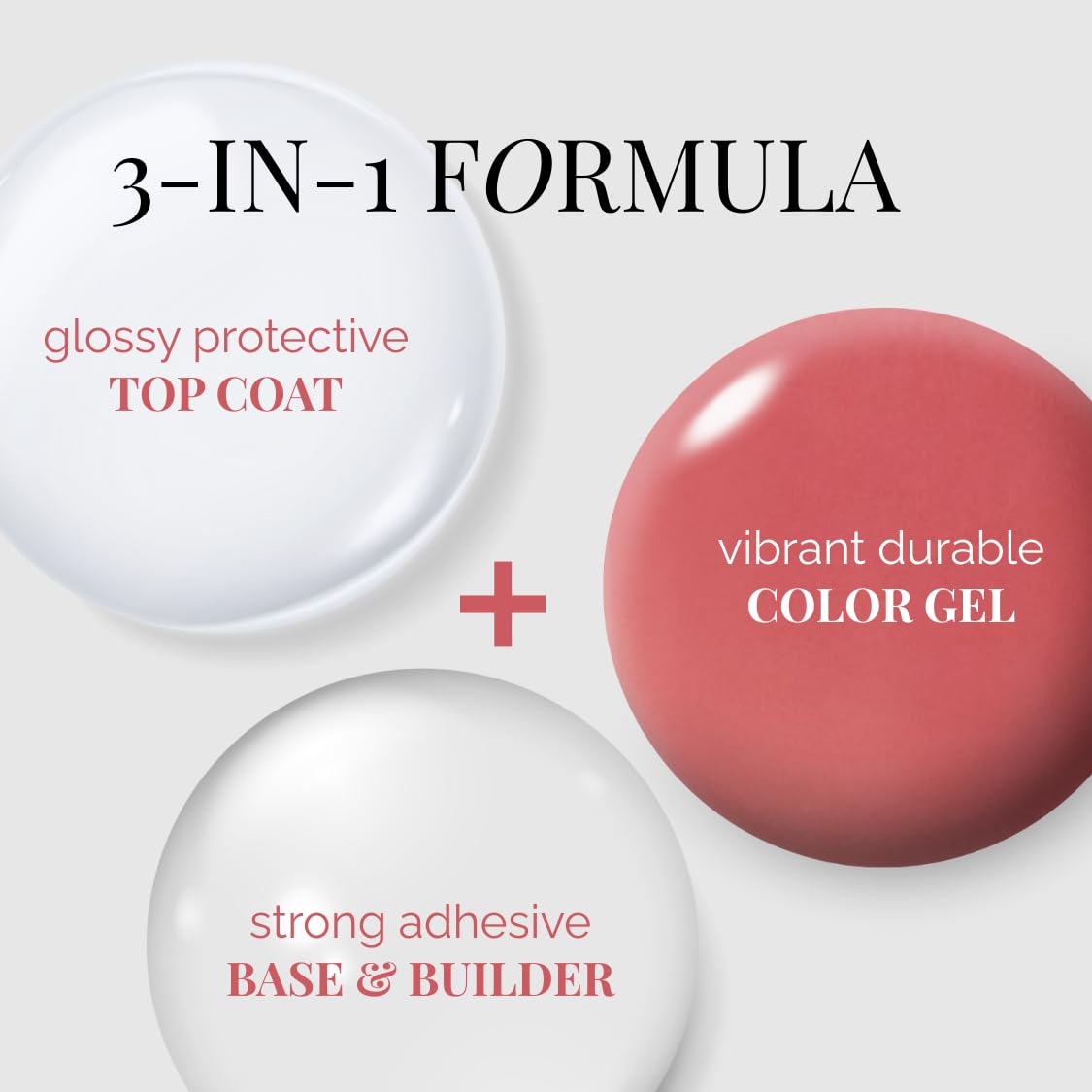 NAILOG One Step Gel Nail Polish 12ml Top Coat Color Gel Base 3-In-1 Formula Soak Off UV Gel Polish for Home DIY & Gifting | Nude Rose