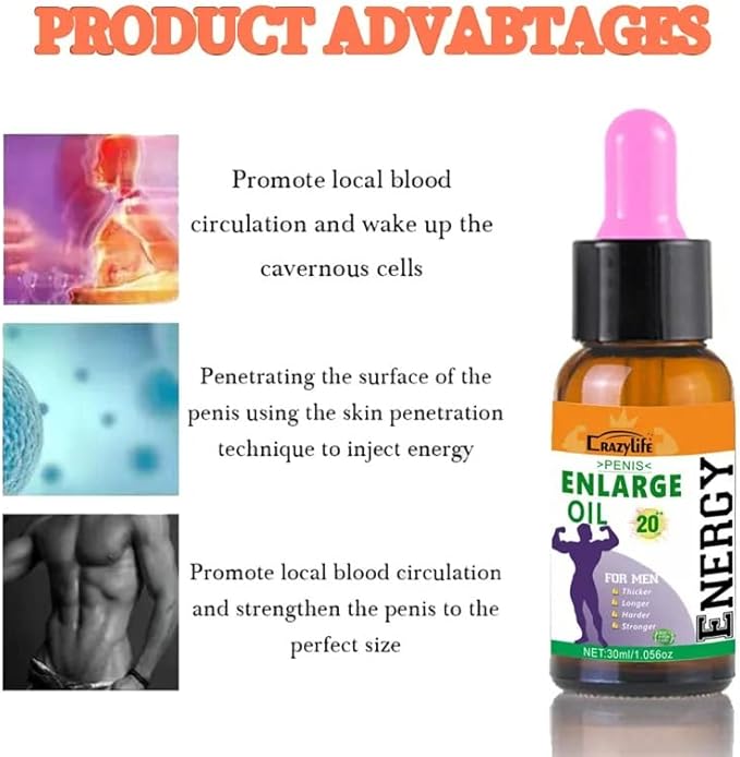 Massage Oil Enlargement Oil Increase Enlarge Gel Thicker Longer Stronger Large Size Enlarger Cream BLSEX for Men (F416-ENERGY Oil)