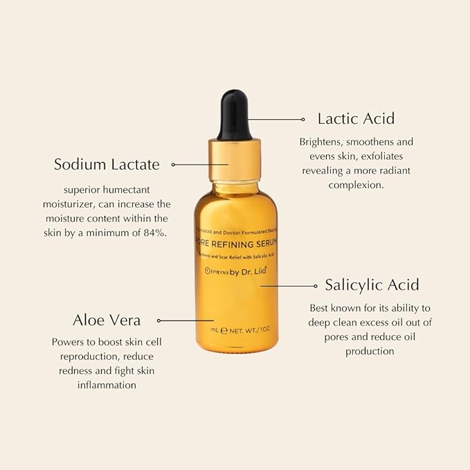 Face Serum for Acne Prone Skin - Moisturizer for Oily Skin - Gluten Free and Vegan for Sensitive Skin with Acne Scars EpiLynx by Dr. Liia