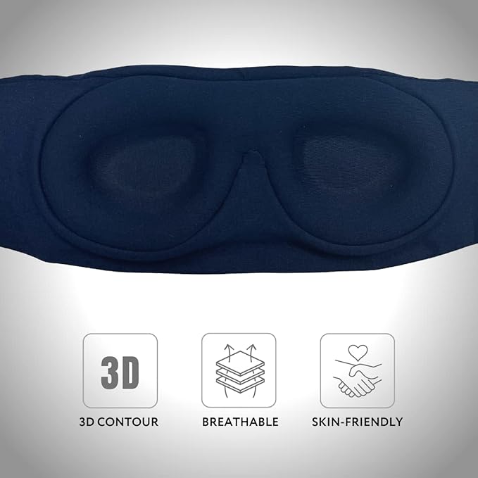 Sleep Mask - 3D Contour Sleep Mask with Earplug and Carrying Pouch