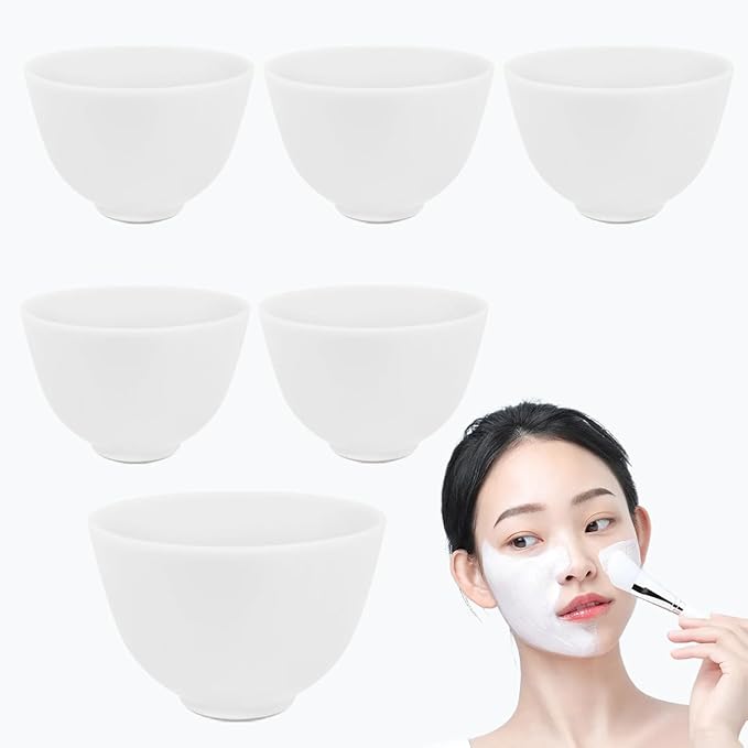 6 Piece Silicone Mixing Bowl Set, 3.93-Inch Microwaveable Silicone Bowls, Facial Bowls for Aestheticians, for Facial Masks, Mud Masks and Other Skin Care Products