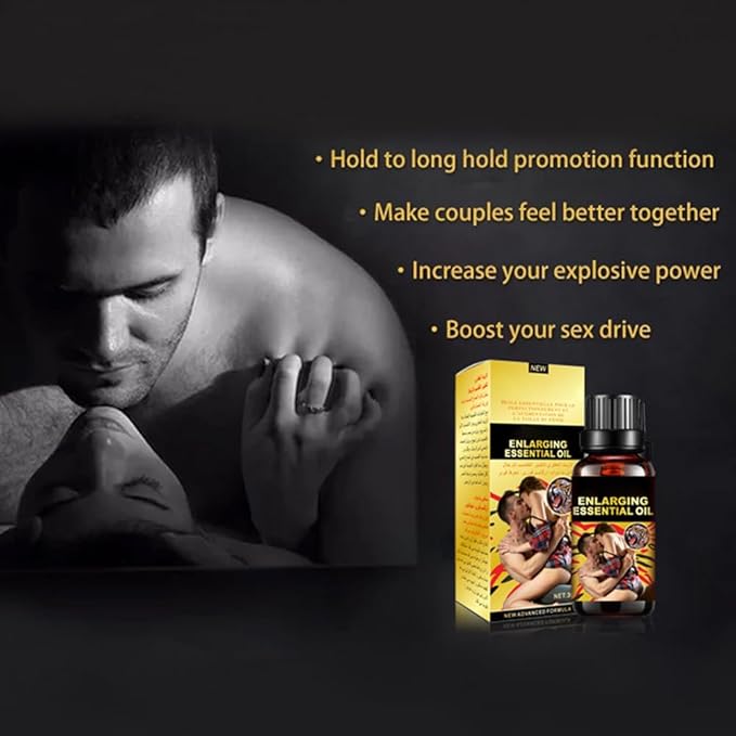 2Pcs Men's Erotic Massage Essential Oil for Sex, Sexual Enhancement Erection Cream, Penisgrowth Oil Longer Thicker, Penis Energy Massage Essence Oil, for Care Delay Performance Boost Strength