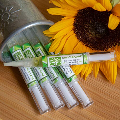 Neem Cuticle Care Pen - Sunflower & Coconut Oil, Vitamin E - Strengthens Nails, Hydrates Cuticles - Double End Tool - 0.07oz
