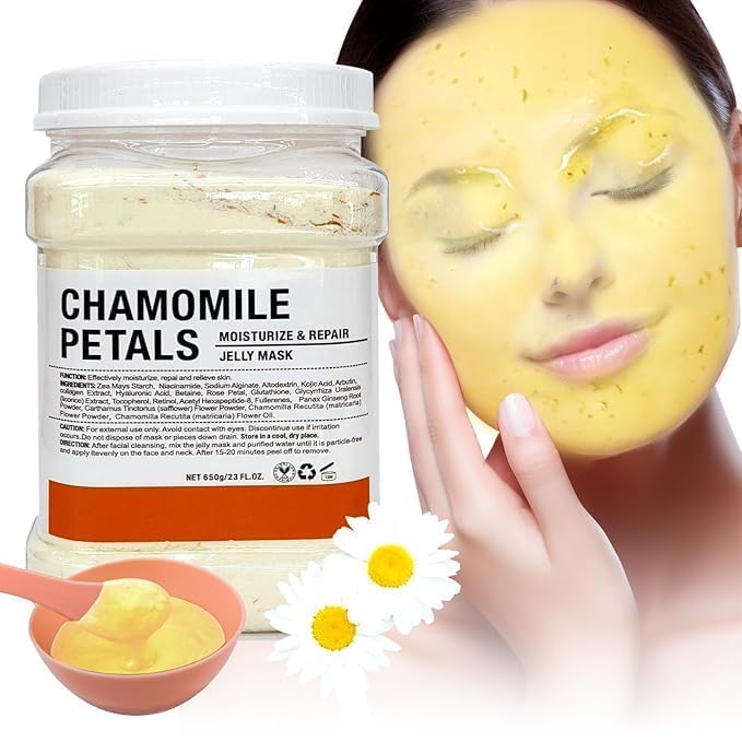 Jelly Mask for Facials Professional, Hydrating & Moisturizing Peel-Off Natural Gel Face Mask SkinCare, Professional Spa Use Jelly Face Masks, Deep Hydration & Glow 23 Fl Oz (Chamomile)