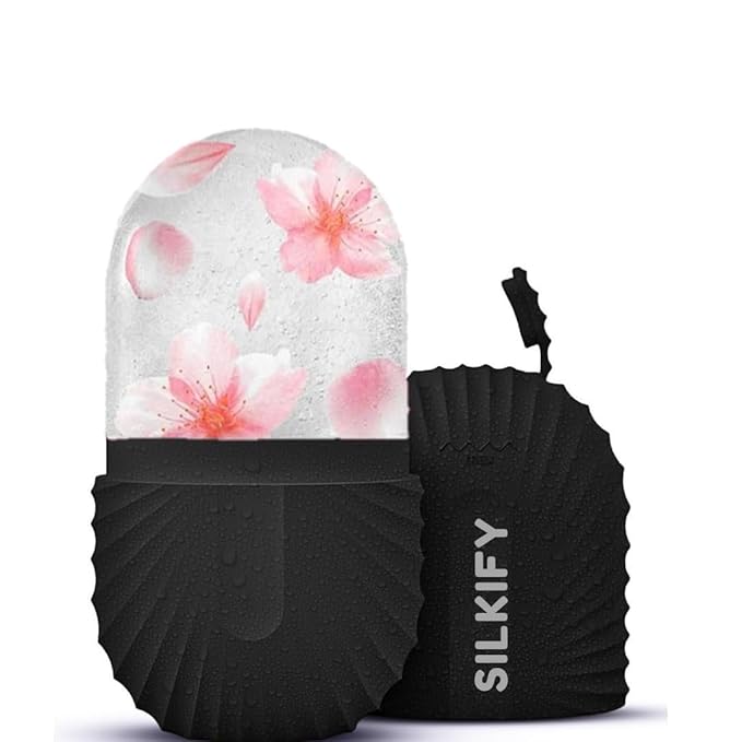 Ice Roller For Face, Ice Face Roller,De-puff Eye Bags, Reduce Migraine Pain, Silicon Reusable Ice Facial Roller (Black)