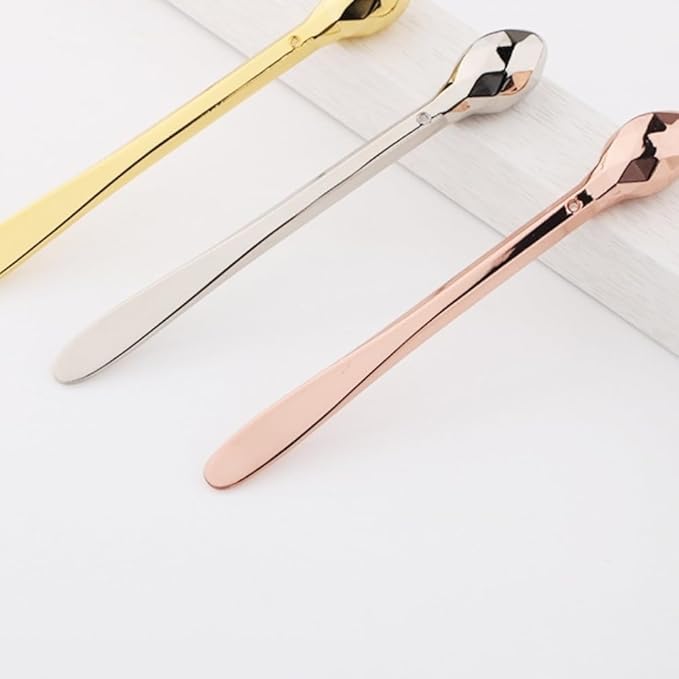 3 Pcs Eye Cream Applicator Wand Sticks Metal Eye Cream Spoon Cosmetics Spoon Applicators Anti-wrinkle Anti-aging Eye Massagers for Girls Women（gold，rose gold，silver）