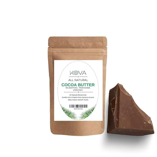Kovafood Unrefined Raw Cocoa Butter, Non-Food grade, For Hair, Body and Nails, DIY Use- 1Lb