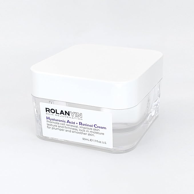 ROLANYIN Hyaluronic Acid + Retinol Cream Anti Aging and Deep Hydration Nourishing Wrinkle Reduction and Smoothing Formula for Improved Skin Texture Skin Care