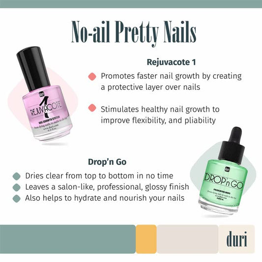 duri Rejuvacote 1 Nail Growth System and duri Drop'n Go Polish Drying Drops Combo