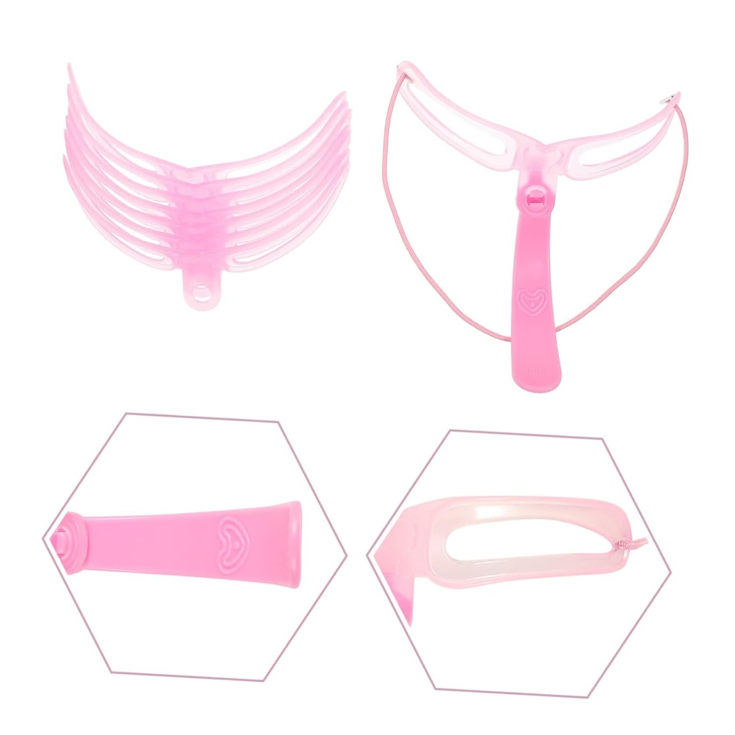 Reusable Eyebrow Shaping Kit with 8 Designs, Includes Stencils with Handle and Belt, Washable Eyebrow Guide, 5.2" Wide x 4" Long.