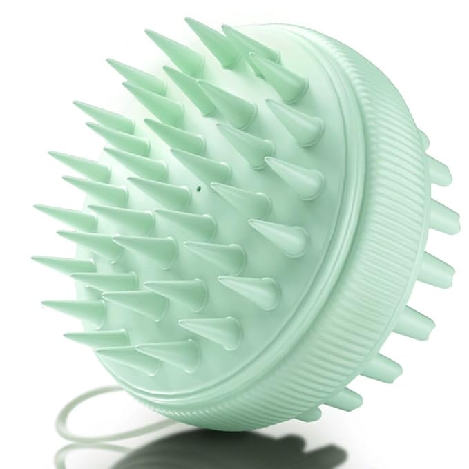 Fancii Hair Scalp Massager, Shampoo Brush for Wet & Dry Hair, Scalp Scrubber Exfoliator for Dandruff Removal & Hair Growth. Shower Head Brush for All Hair Types, Soft Silicone (Mint)
