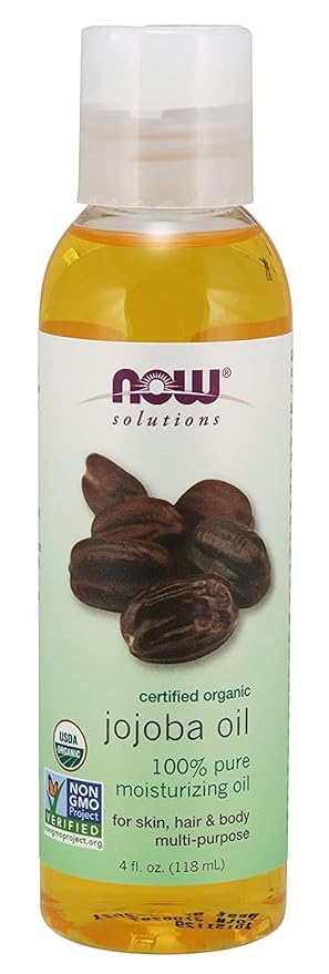 NOW Foods Solutions Certified Organic Jojoba Oil, 4 oz Liquid
