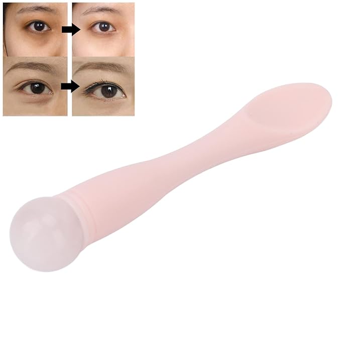 Eye Cream Spatula, Cosmetic Spoon Mini Makeup Spatula Spoon Beauty Scoop Eye Massage Wand Stick Professional Silicone Face Eye Cream Applicator Spatula for Skin Care Home Salon