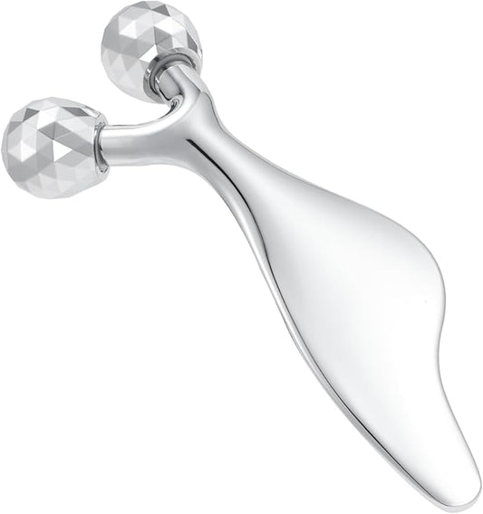 3D Metal Facial Roller Massager- Improves Complexion & Remove Eye Wrinkles, Face Massage Tool - Skin Tightening & Toning, Gua ShaTool-Tightens & Tones Skin Appearance.