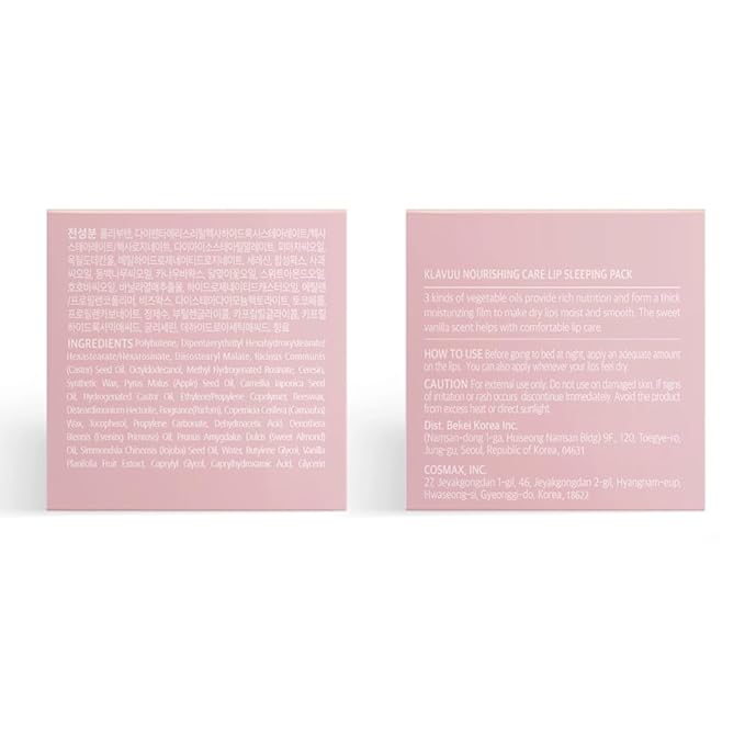 Klavuu Lip Mask Set (2PCS) – Overnight Deep Hydrating Korean Lip Balm Treatment for Very Dry, Chapped Lips | Lip Lightening & Plumping with Instant Hydration | Gentle Exfoliating (Vanilla & Coconut)