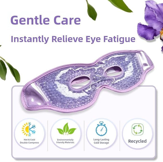 2 PCS Gel Eye Mask,Reusable,for Dark Circles,Dry Eyes,Headaches,Puffiness,Stress,migraines,Eye Bags.Allergies,Sinus discomfort,migraines (02-Pink & Green)