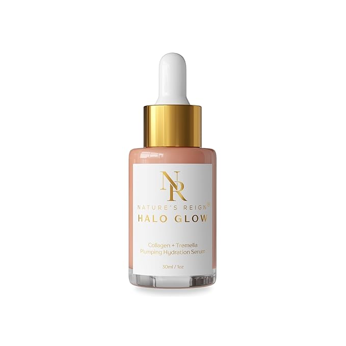 Nature's Reign Halo Glow Serum | Non-Oily Illuminating Serum with Rose Water & Snow Mushroom Extract | Natural Ingredients that Feed & Support Skin Barrier | Luxury Korean Clean Beauty 1 fl oz