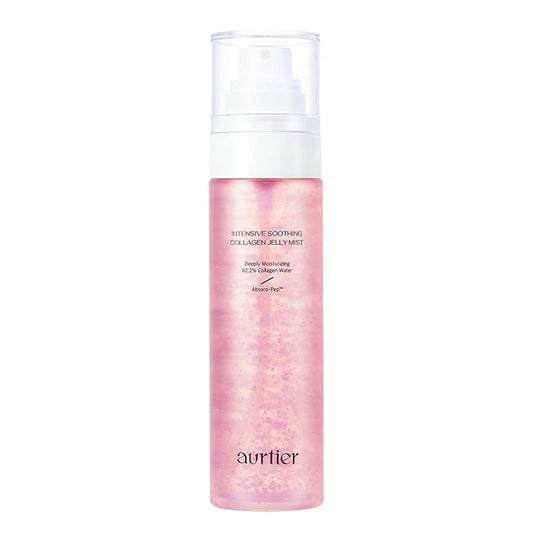 Intensive Hydrating Jelly Mist, Infused with 82.2% Collagen Water, hyaluronic acid, Vegan, Deep Moisturizing, Soothing, Firmness, Glow for All Skin Types (100ml / 3.30 fl oz.)