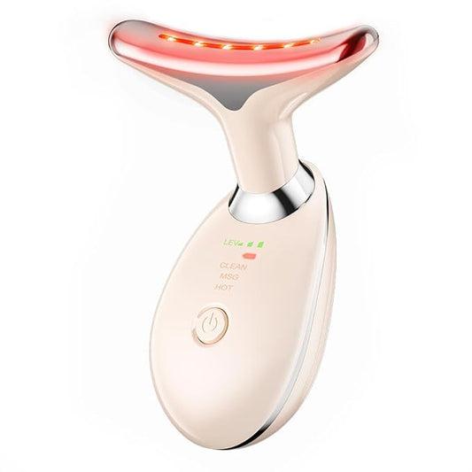 Neck Face Massager, Facial Massage Device with Thermal, Triple Action Colour Modes for Skin Care, Face Sculpting Tool for Double Chin(pink)