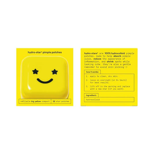 Starface Hydro-Stars, Hydrocolloid Pimple Patches, Absorb Fluid and Reduce Redness, Cute Star Shape, Vegan and Cruelty-Free Skincare (32 Count)
