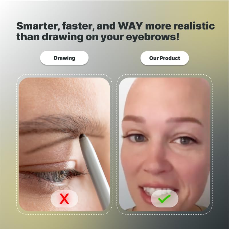 30 Pairs Medium Brown Temporary Eyebrow Tattoos, Waterproof and Smudge-Proof Medium Everyday Style Realistic Eyebrow Stickers for Men & Women, Easy to Apply, Won't Work on Existing Brows