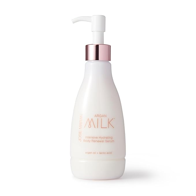 Josie Maran Ultra Hydrating Serum with Organic Argan Oil for Full Body Care - Refine Wrinkles and Crepiness - Argan Milk Intensive Hydrating Body Renewal Serum - Unscented (6.7 Oz)