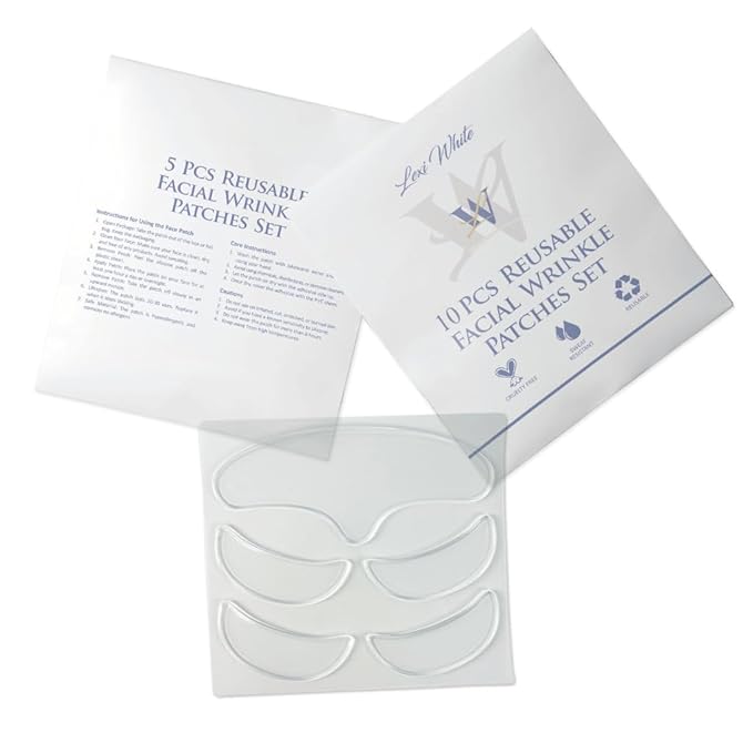 Reusable Facial Wrinkle Patches Set 10Pcs, Anti Wrinkle Patches, Face Tape for Wrinkles Overnight, Silicone Face Patches, Silicone Wrinkle Patches for Face Overnight, Silicone Patches for Wrinkles