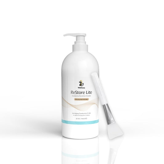 7E Wellness Myolift Restore Lite Gel- 32oz - Conductive Gel for Beauty & Skincare, Microcurrent, Face Mask Brush - 32oz / 1L