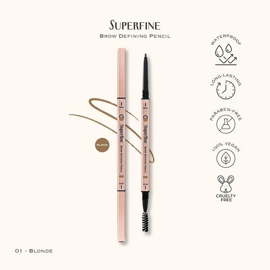 Beauty Superfine Micro Brow Pencil – 1.5mm Ultra-Fine Tip, Waterproof, Vegan Formula, 6 Shades – Long-Lasting Natural Eyebrow Pencil (01 - Blonde, 0.08G/0.002 FL.OZ（pack of 1）)