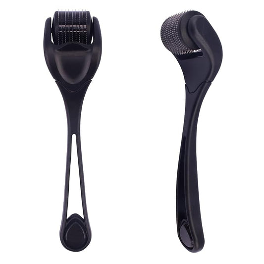 Derma Roller 540 Stainless Steel Black MOOKARDILANE Microneedling Roller w/Storage Case - E