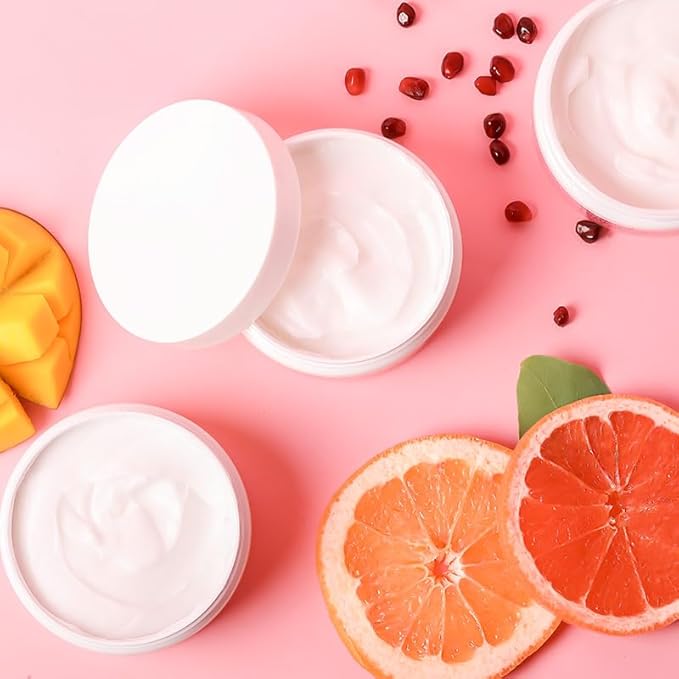 NATURE WELL Shea Body Butter Variety Pack, Includes Grapefruit, Mango, & Pomegranate, Provides Ultimate Nourishment & Hydration, 3 Pack (8 Ounces Each)