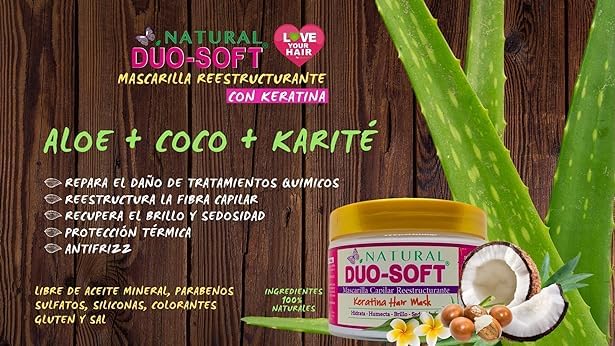 Mascarilla Capilar Reestructurante. Hidrata, humecta, brillo, sedosidad. Para cabello teñido.