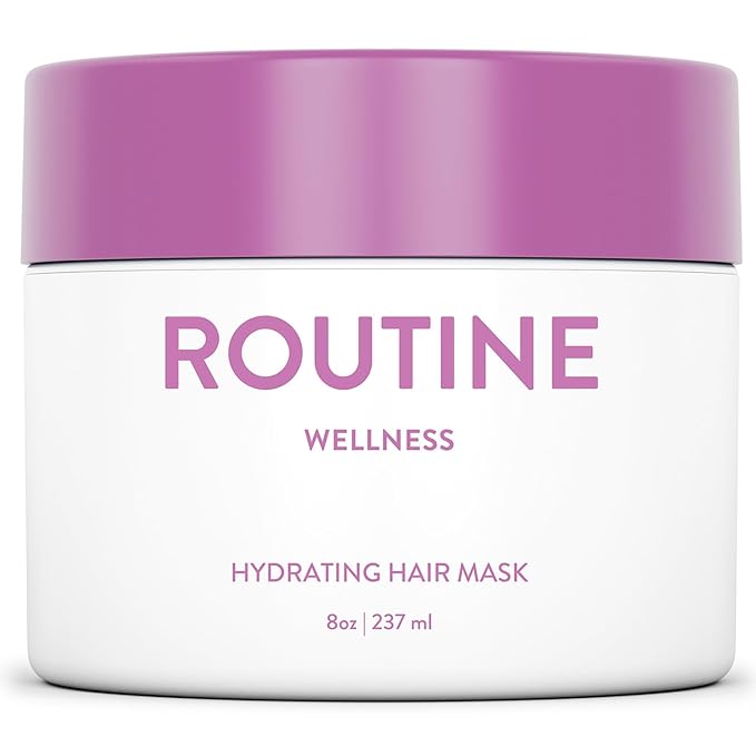Routine Wellness Deep Conditioning Hair Mask for Dry Damaged Hair - Hydrating, Moisturizing Repair Treatment - Promotes Fullness - Rose Hips 8oz