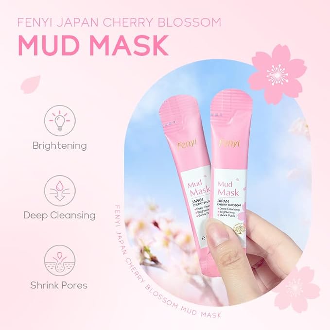 1 Pack Of 20 PCS Japan Flower Individual Package Facial Mud Mask, Deep Cleansing Refining Skin, Even Skin Complexion, Purifying Mud Mask Clay Mask