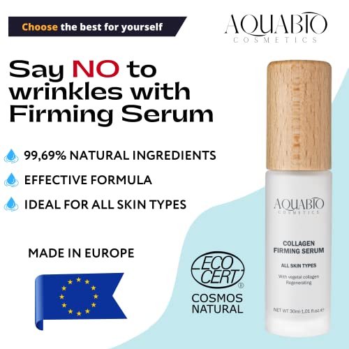 AquaBio Face Lifting Cream with Powerful Peptides and Vegan Collagen for Firming and Natural Glow - Eco-Friendly, Cruelty-Free Skin Care with Hydrating Botanicals. Made in Spain.