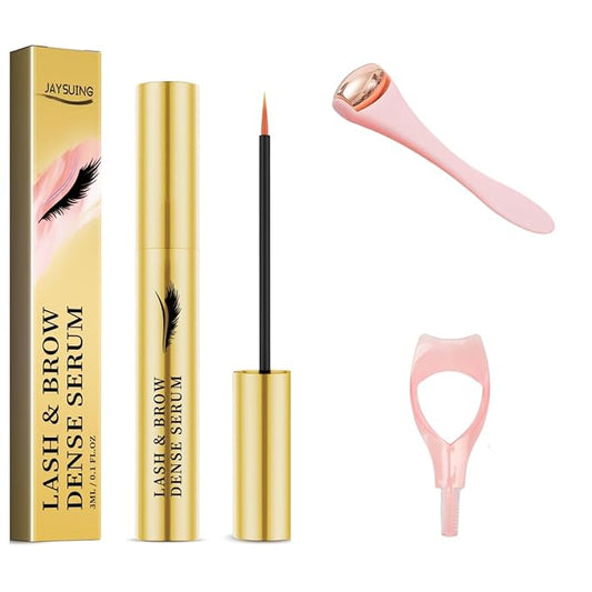 Eyelash Growth Serum For Stronger – Thicker and Longer,Moisturize,contains a Facial Roller,Serum for Natural Eyelashes,Lash Lift Kit,Mild, non-irritating,Enhancing(3ML)