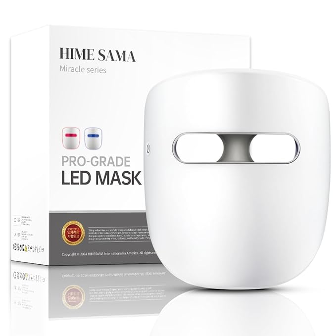 Led Face Mask, Red Light Mask for Face, FSA/HSA Eligible, Infrared, Red & Blue Light Mask for Skin Care, Wrinkle Reduction, Wireless Face Mask. (Miracle STAR RB-010)