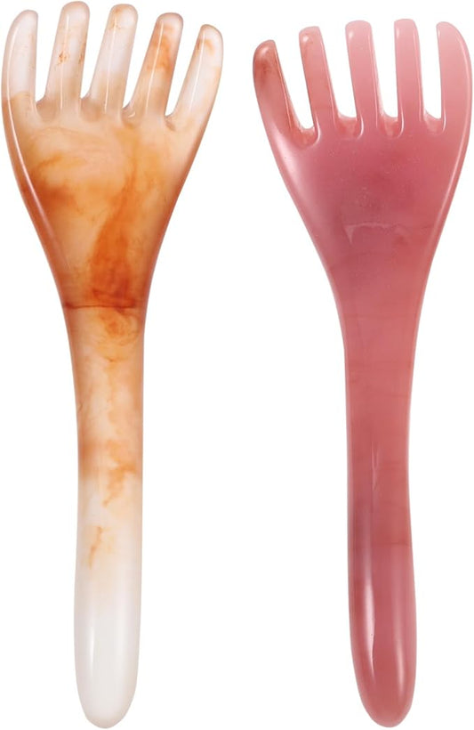 2pcs Head Massager Scalp, Resin Relax Massage Tool, Manual Scalp Massagers, Gua Sha Five Claw Scalp for Soothing Head Face Eye Nose Jaw Neck