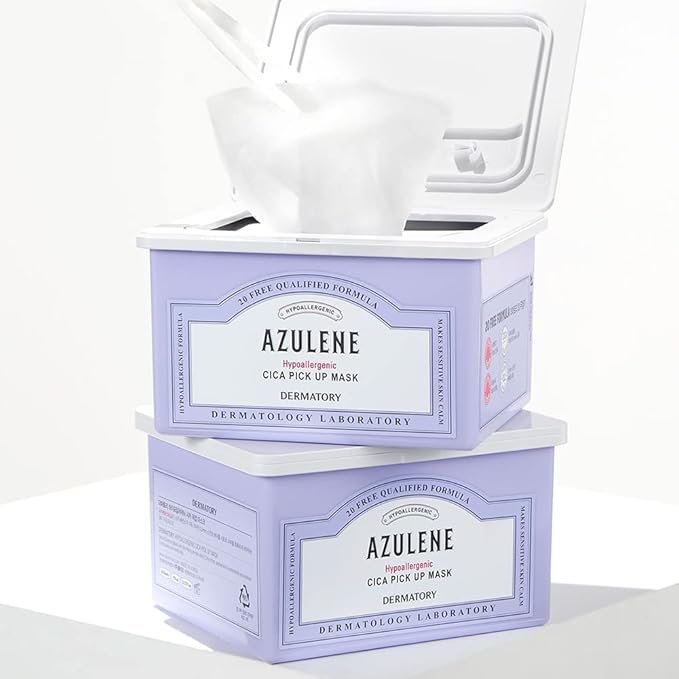 DERMATORY Hypoallergenic Cica Pick Up Mask, Thin Sheet Masks (0.2mm), Gentle, Moisturizing, Soothing, Healing, Calming Cica Skincare, Centella Asiatica, Guaiazulene, Panthenol (30 Sheets)