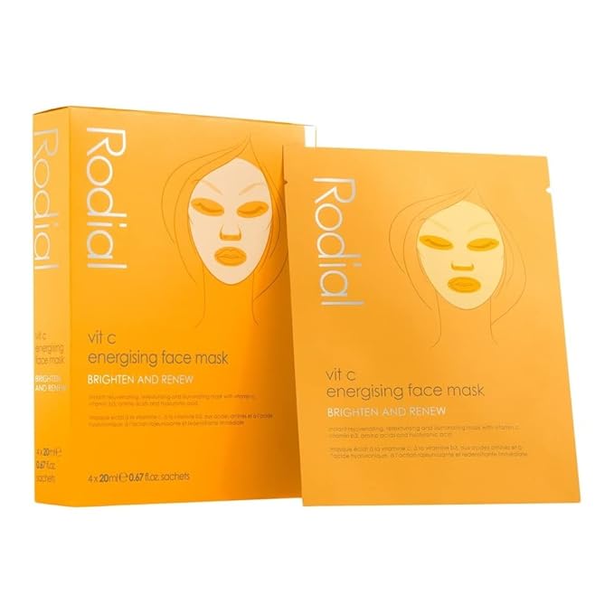 Rodial Vit C Energising Sheet Masks,0.67 Fl Oz (Pack of 4)