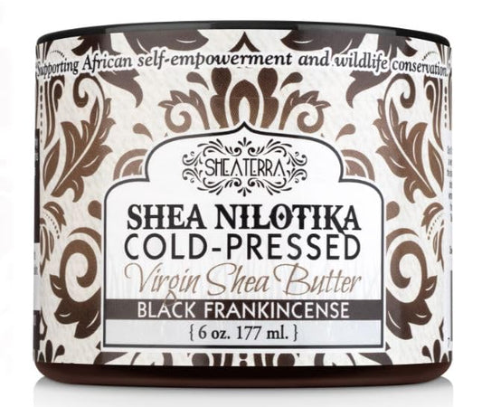 Shea Terra Shea Nilotika Virgin Shea Butter - Black Frankincense - 6 Ounce